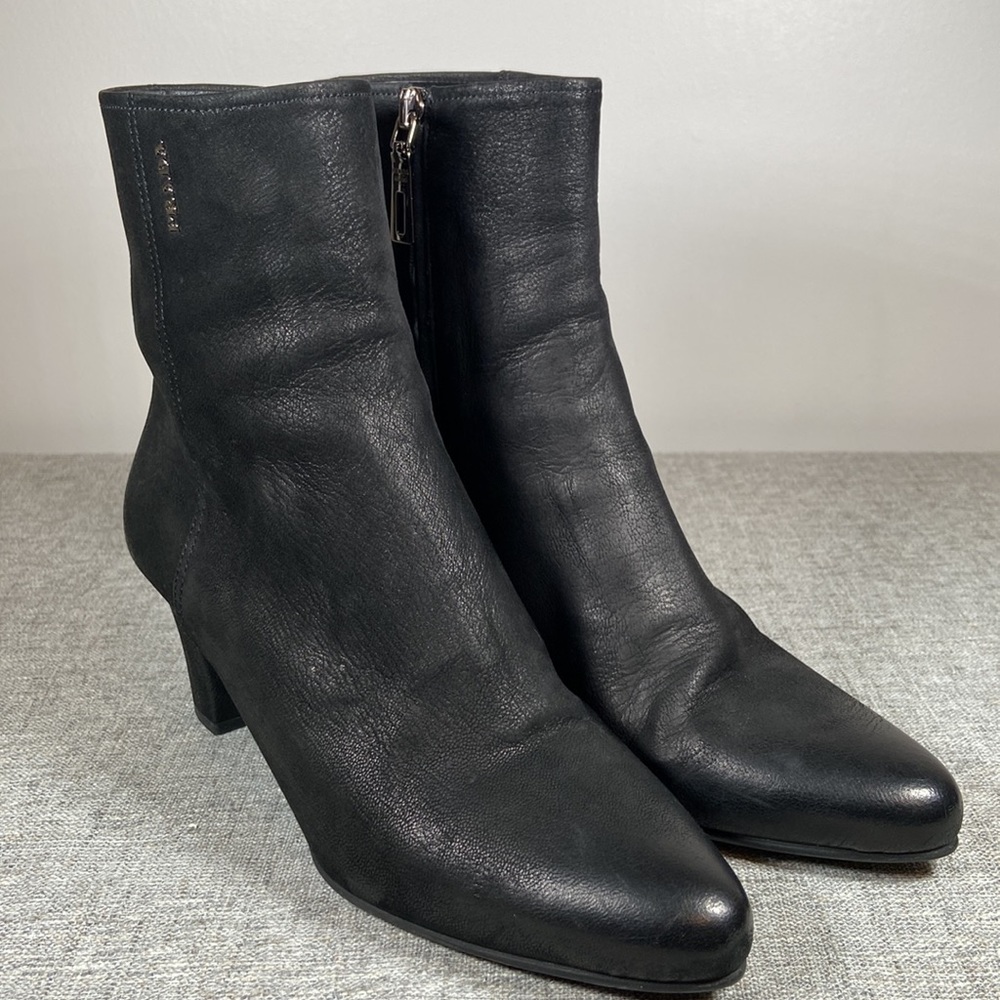 Prada Black Textured Ankle Boots - Picture 2 of 9